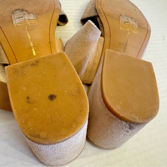 Dolce Vita Women's Jaiden Block Heel Sandals Suede Leather Tan Beige Size 7.5 - Picture 16 of 16